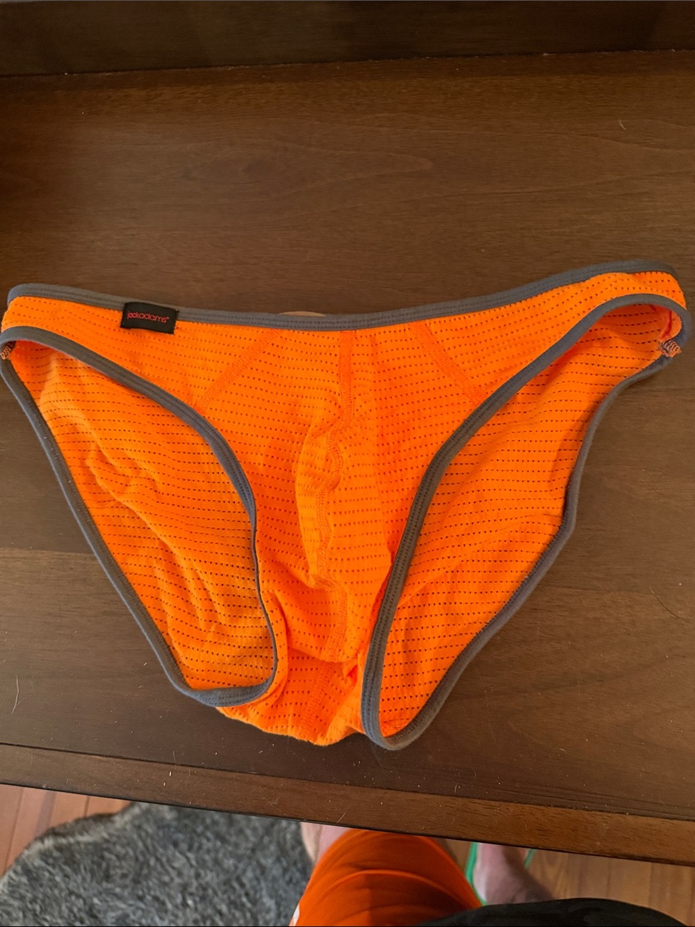 Men's Orange Briefs with Gray Trim by addicted